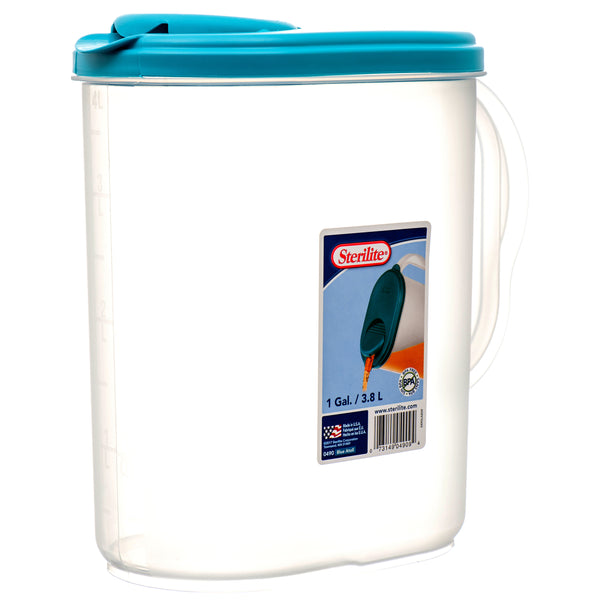 Sterilite #0490 Pitcher 1 Gallon Blue (6 Pack)