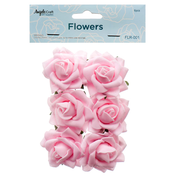 Craft Foam Flower 2.5" Pink (12 Pack)