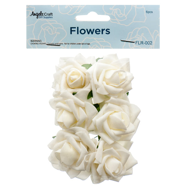 Craft Foam Flower 2.5" White (12 Pack)