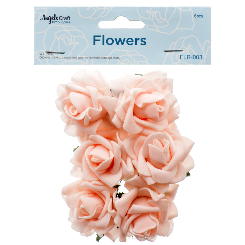 Craft Foam Flower 2.5" Light Pink (12 Pack)