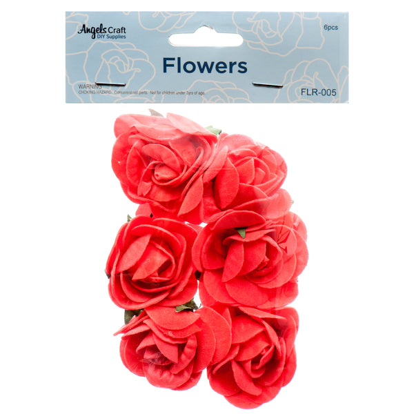 Craft Foam Flower 2.5" Red (12 Pack)