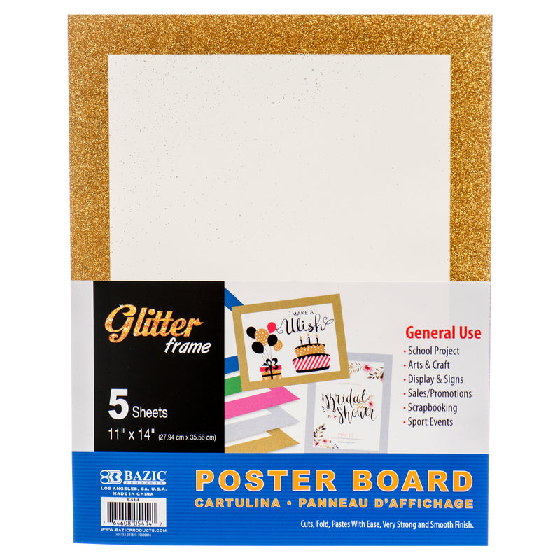 White Glitter Poster Board Frame (48 Pack)