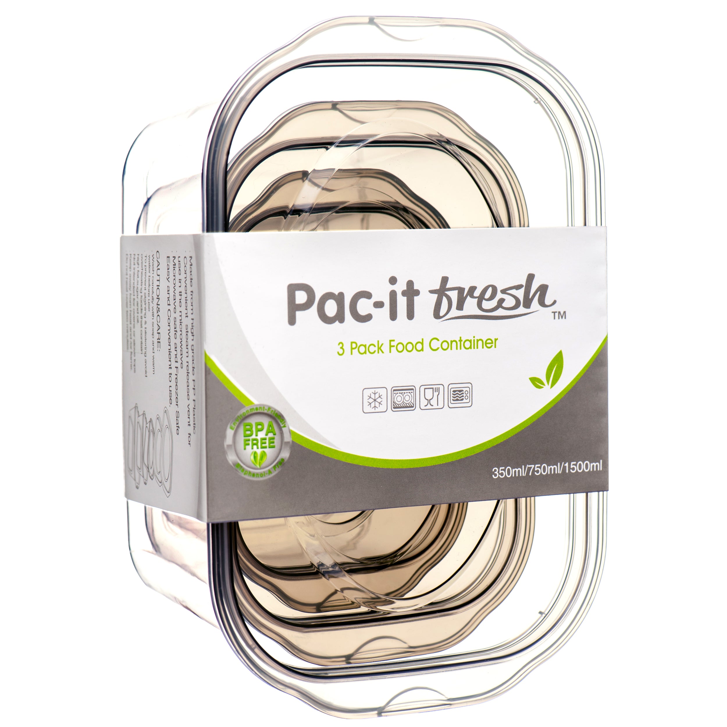 Plastic Food Container Rectangle 3 Pcs Set (48 Pack)