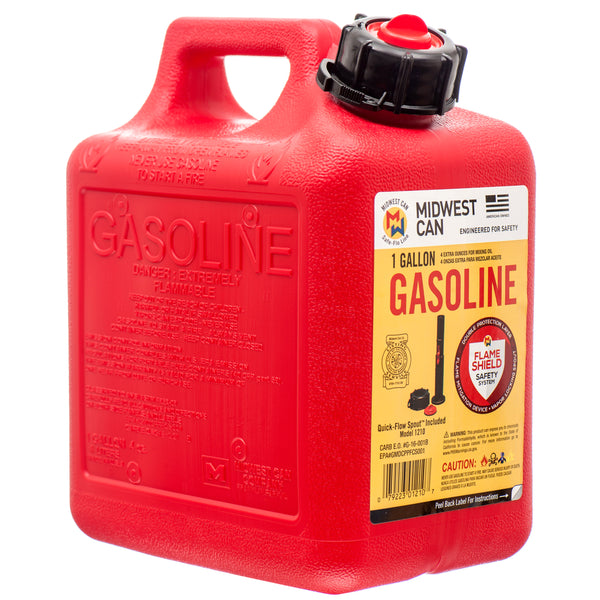 Plastic Gasoline Canister, 1 Gal (12 Pack)