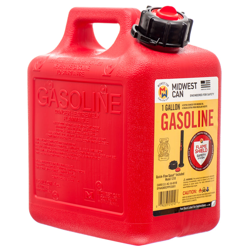 Plastic Gasoline Canister, 1 Gal (12 Pack)