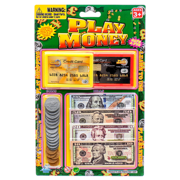 Toy Play Money Set W/ Chq & Credit Card (36 Pack)