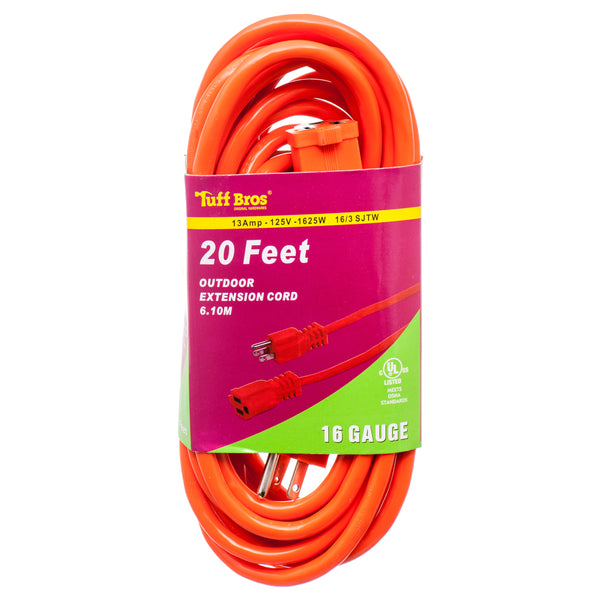 Outdoor 16 Guage Extension Cord, 20' (18 Pack)