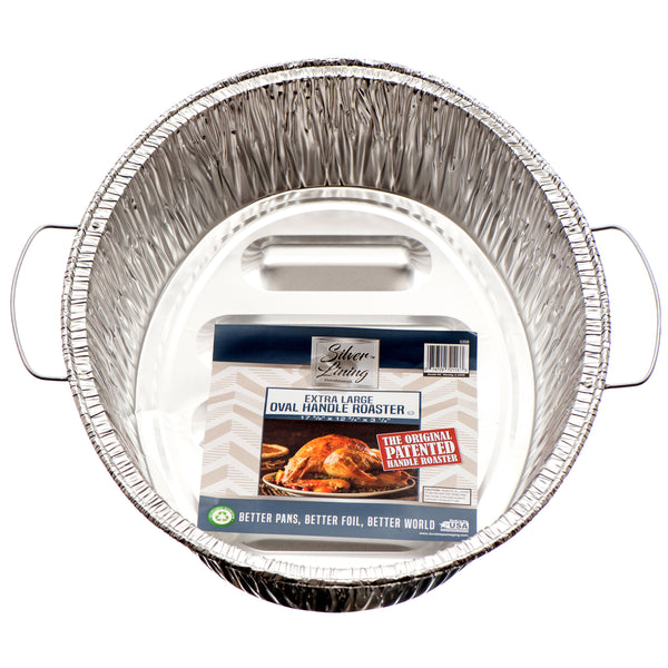 Durable Aluminum Large Oval Roaster w/ Handle (12 Pack)