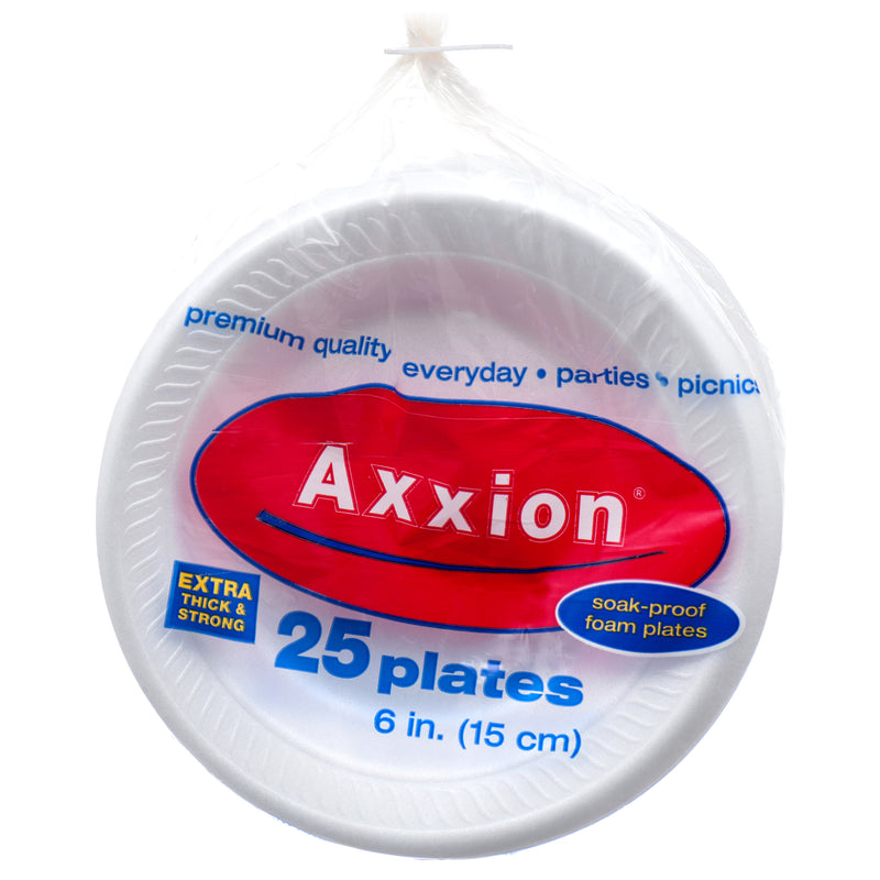 Axxiom Foam 6" Plate, 25 Count (20 Pack)