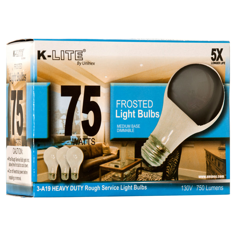 Light Bulb 3Pk 75W K-Lite