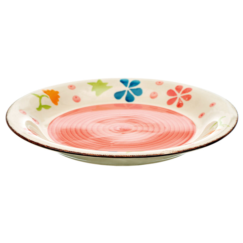 Ceramic Dinner Plate, Flower, 10.5" (30 Pack)