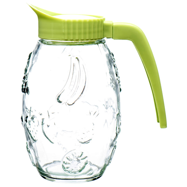 Glass Juice Jar W/ Handle Asst Color (12 Pack)