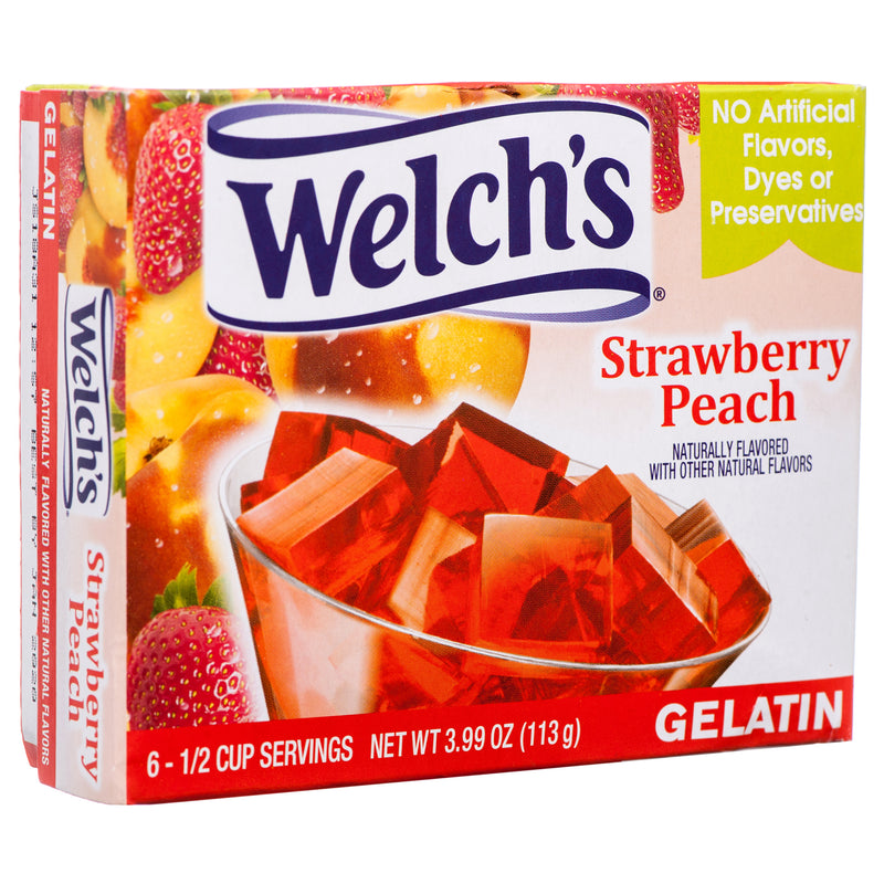 Welch's Gelatin Mix, Strawberry Peach, 3.9 oz (12 Pack)