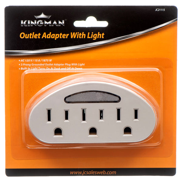 Kingman Outlet Adapter w/ Light (24 Pack)