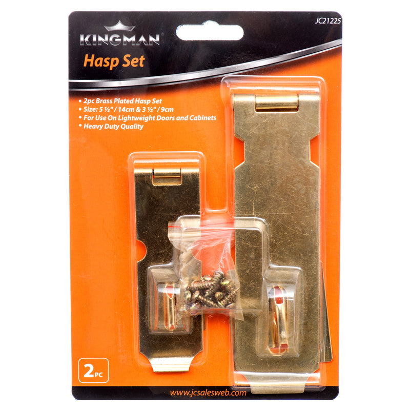 Kingman Brass Hasp 3.5" & 5.5" W/2Pc Set (24 Pack)