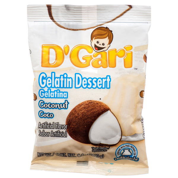 D'Gari Milk Gelatin Dessert, Coconut, 4.2 oz (24 Pack)