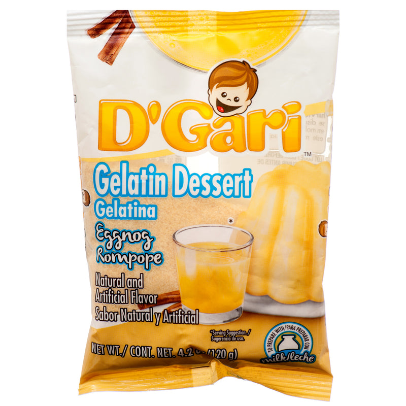 D'Gari Milk Gelatin Dessert, Eggnog, 4.2 oz (24 Pack)