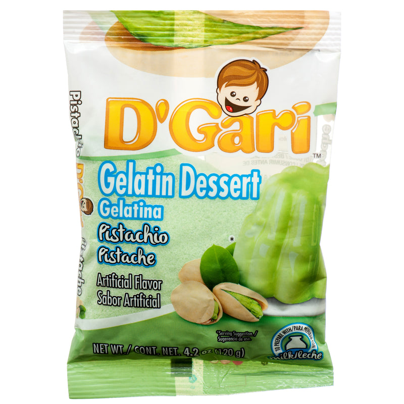 D'Gari Milk Gelatin Dessert, Pistachio, 4.2 oz (24 Pack)