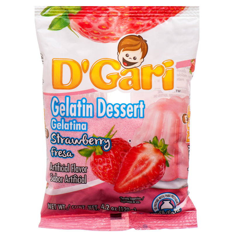 D'Gari Milk Gelatin Dessert, Strawberry, 4.2 oz (24 Pack)