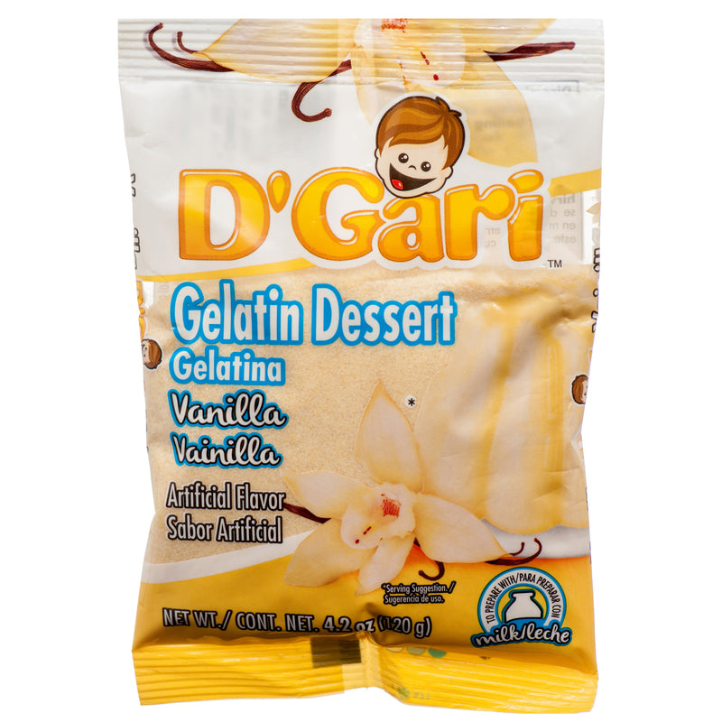 D'Gari Milk Gelatin Dessert, Vanilla, 4.2 oz (24 Pack)