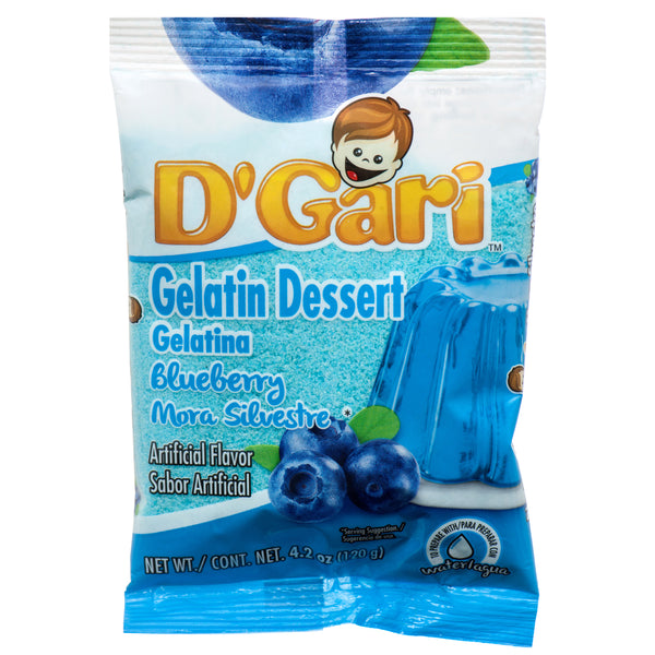 D'Gari Gelatin Dessert, Blueberry, 4.2 oz (24 Pack)