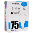 Light Bulb 3Pk/75W K-Lite