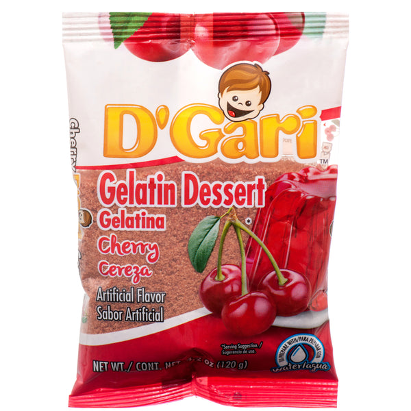 D'Gari Gelatin Dessert, Cherry, 4.2 oz (24 Pack)