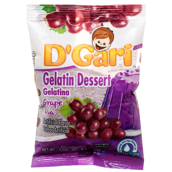 D'Gari Gelatin Dessert, Grape, 4.2 oz (24 Pack)