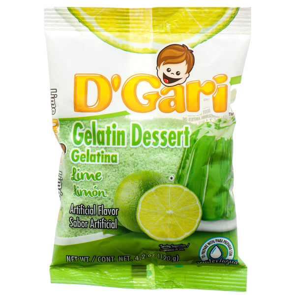 D'Gari Gelatin Dessert, Lime, 4.2 oz (24 Pack)