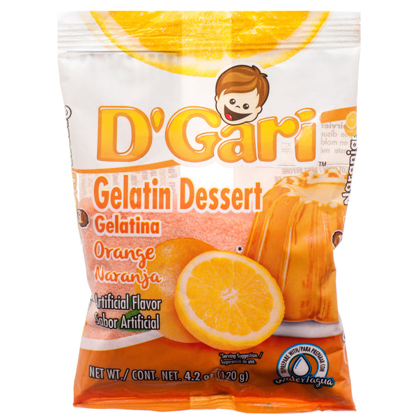D'Gari Gelatin Dessert, Orange, 4.2 oz (24 Pack)