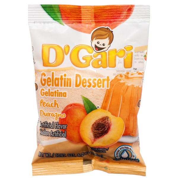 D'Gari Gelatin Dessert, Peach, 4.2 oz (24 Pack)