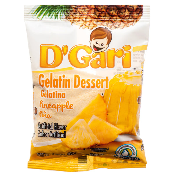 D'Gari Gelatin Dessert, Pineapple, 4.2 oz (24 Pack)
