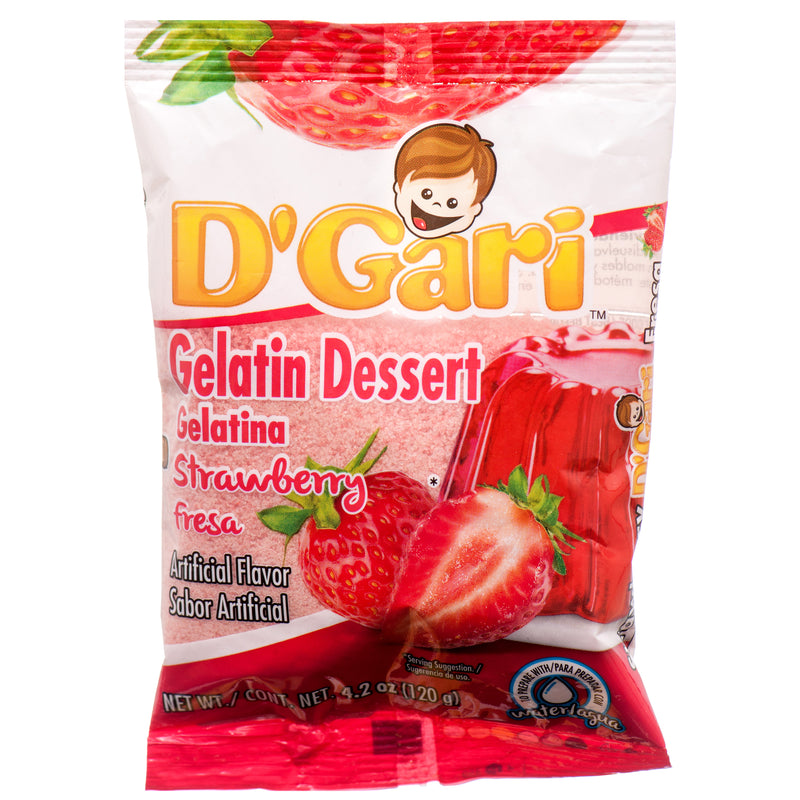 D'Gari Gelatin Dessert, Strawberry, 4.2 oz (24 Pack)