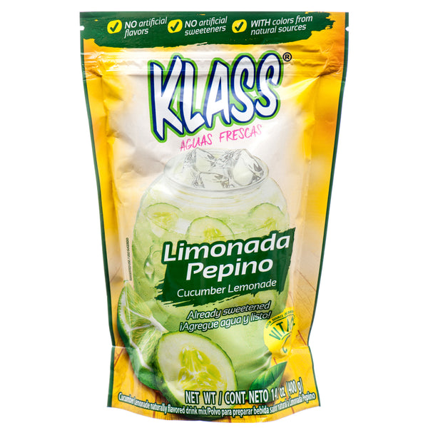 Klass Agua Fresca Mix, Cucumber Lemonade, 14 oz (18 Pack)