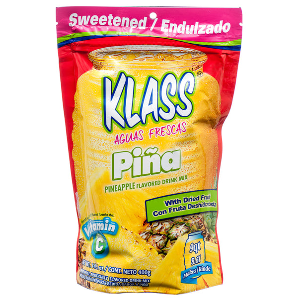 Klass Agua Fresca Mix, Pineapple, 14 oz (18 Pack)