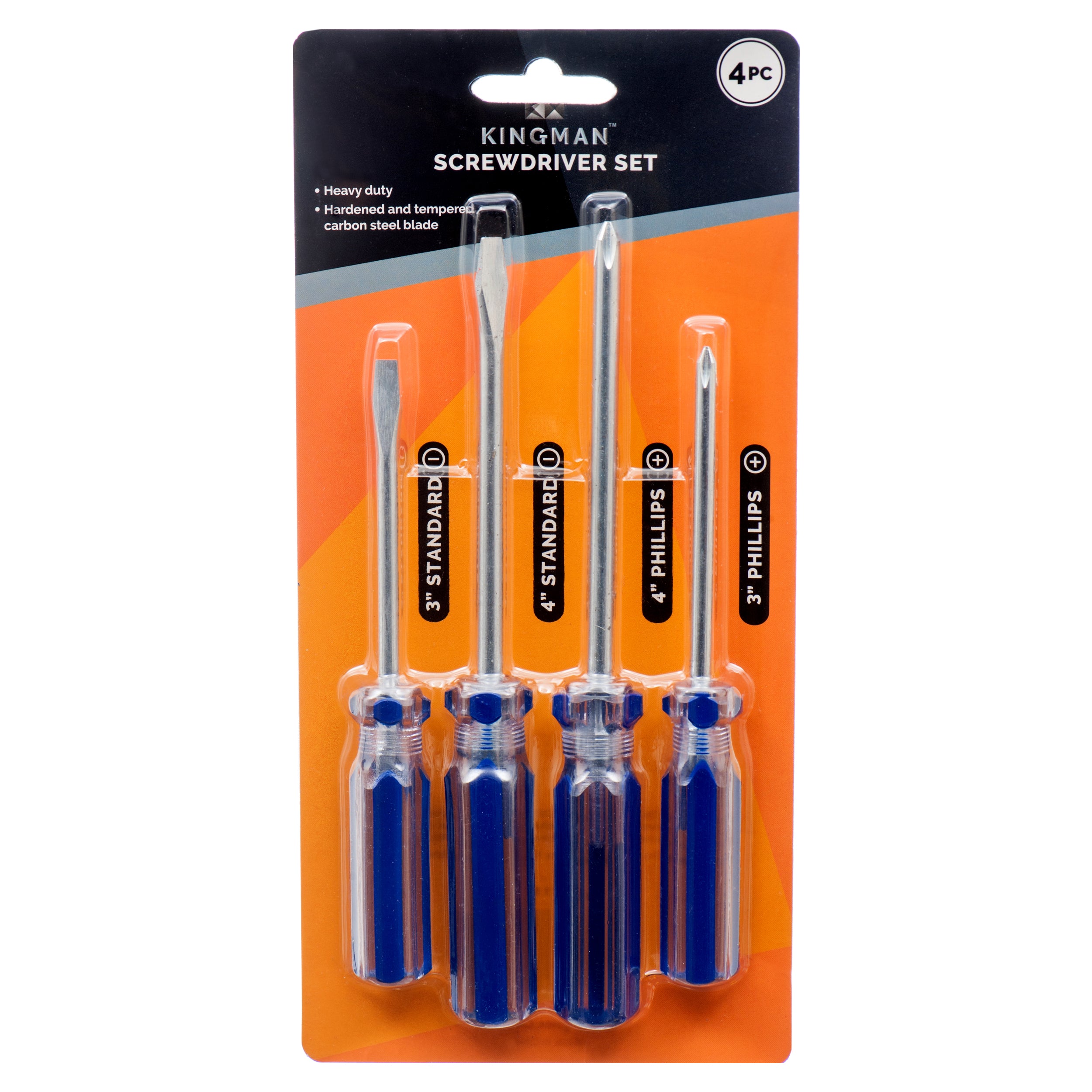 Kingman Screwdriver 4Pc W/D. Blister Pack (Pack Of 1)