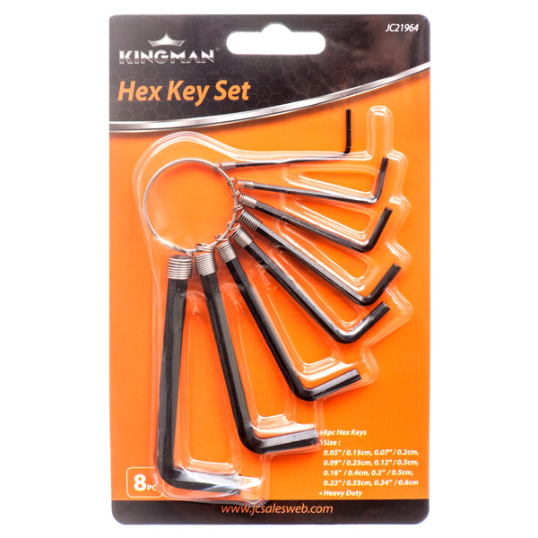 Kingman Hex Key Hardware 8Pc Set (24 Pack)