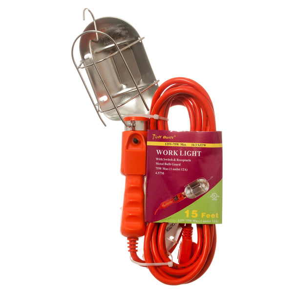 Extension Cord w/ Work Light, 15' (12 Pack)
