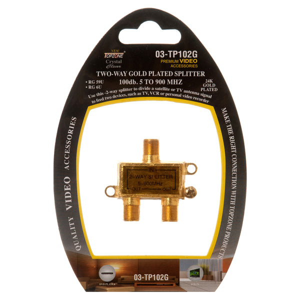 Video Splitter 2 Way Gold Plated (12 Pack)