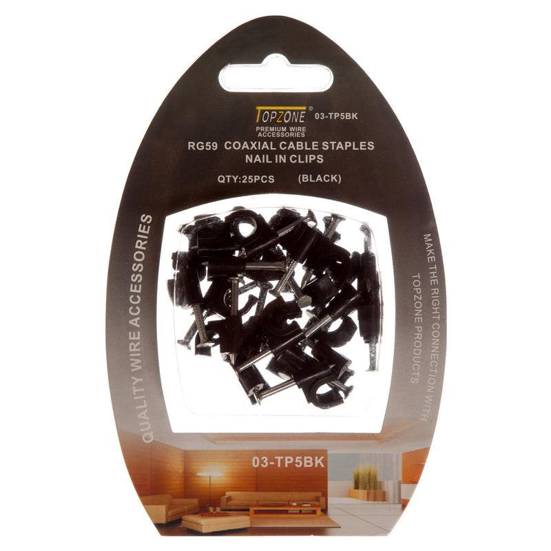 Coaxial Cable Staples Nail-N-Clips Blk Clr