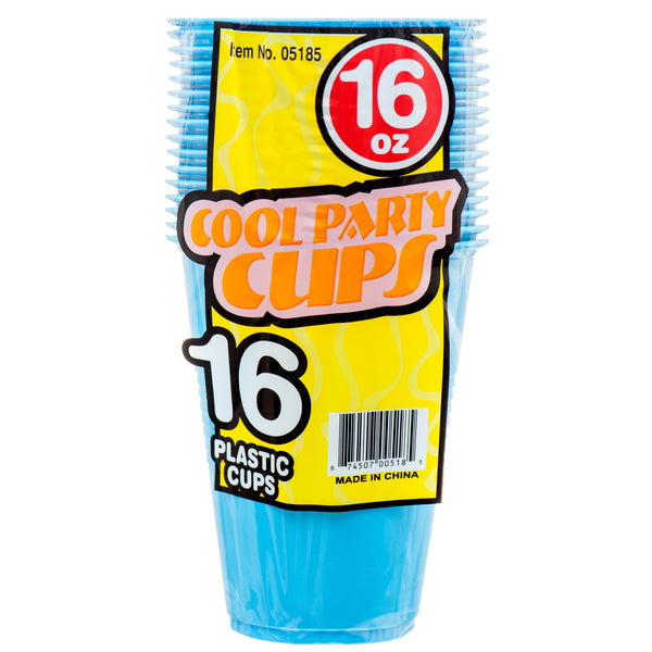 Plastic Cup 16 Oz 16Ct Pastel Assorted Colors (48 Pack)
