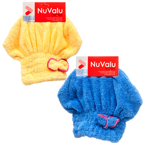 Nuvalu Microfiber Hair Drying Cap W/Asst Clrs (12 Pack)