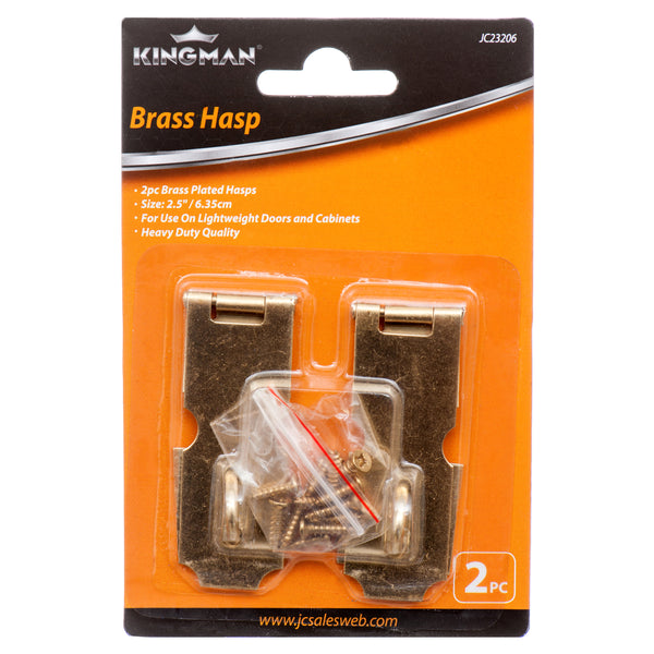 Kingman Brass Hasp 2.5" 2Pcs (24 Pack)
