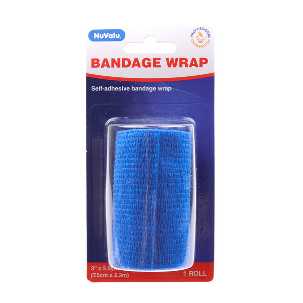 NuValu Cohesive Bandage, Blue, 3" x 7.5' (24 Pack)