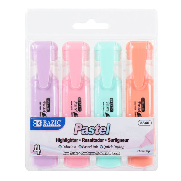 Bazic Pastel Highlighter 4 Pack (24 Pack)