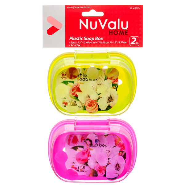 Nuvalu Plastic Soap Box 5.3"X4"X1.8" 38G 2Pc (24 Pack)