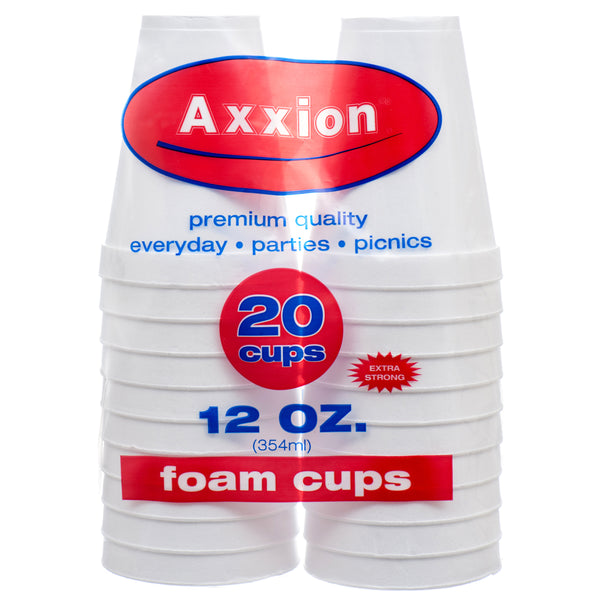Axxion Foam Cups, 12 oz, 20 Count (18 Pack)