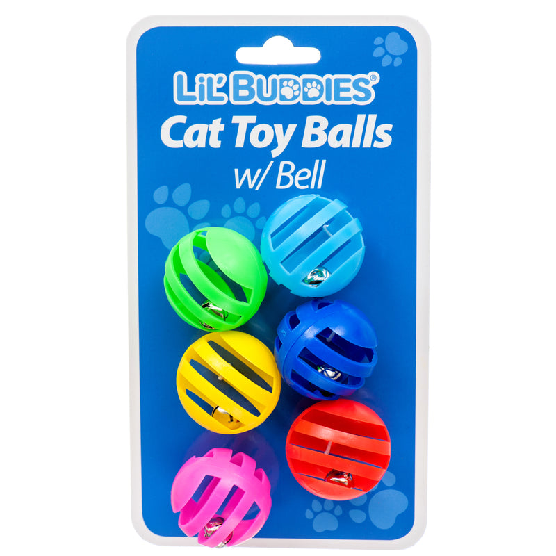 Lil' Buddies Cat Toy Ball W/Bell 6Pc (24 Pack)