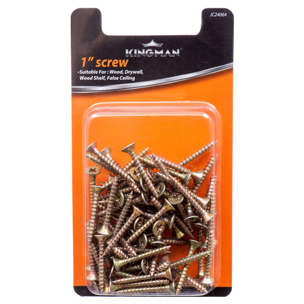 Kingman Metal Screw 1" 150G W/D. Blister (24 Pack)