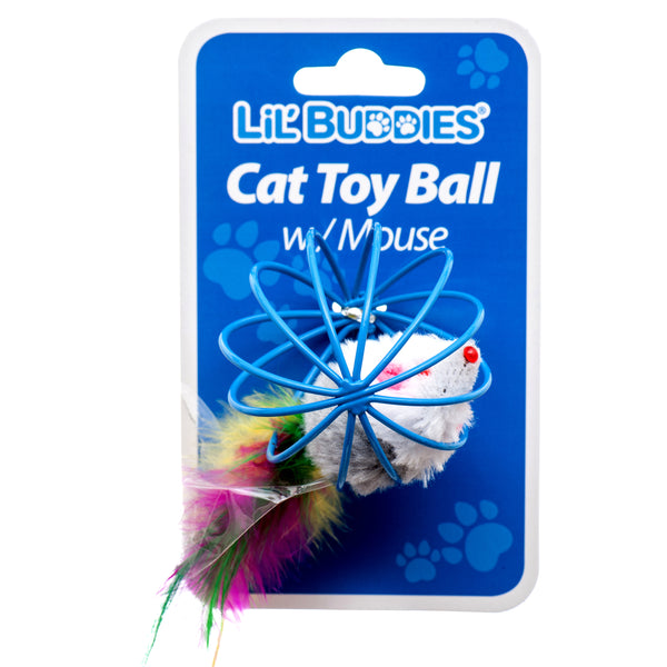 Lil' Buddies Cat Toy Ball W/Little Mouse (24 Pack)